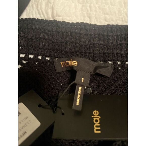 New Maje Mayon Cropped Crocket-knit Tank Top Size T1 - Picture 5 of 8